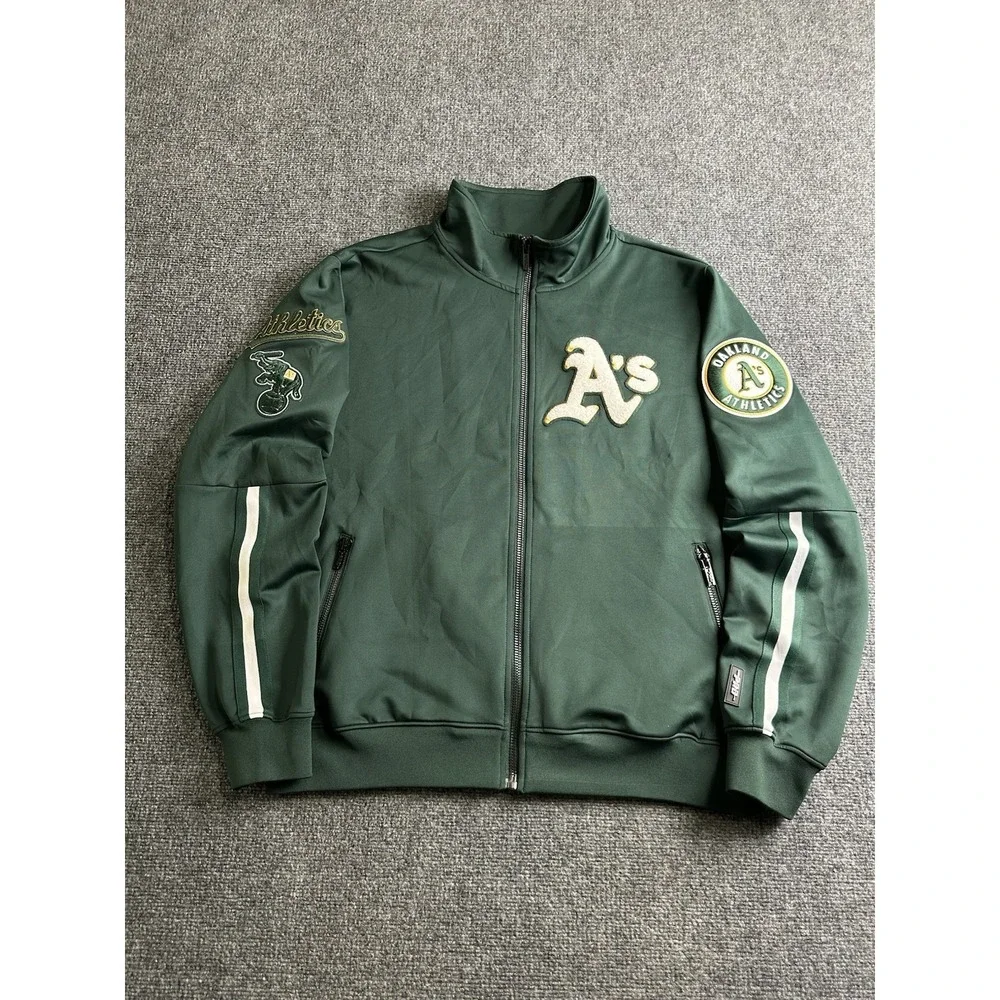 Mens Pro Standard Oakland Athletics Full Zip Track Jacket Green, Size 2XL